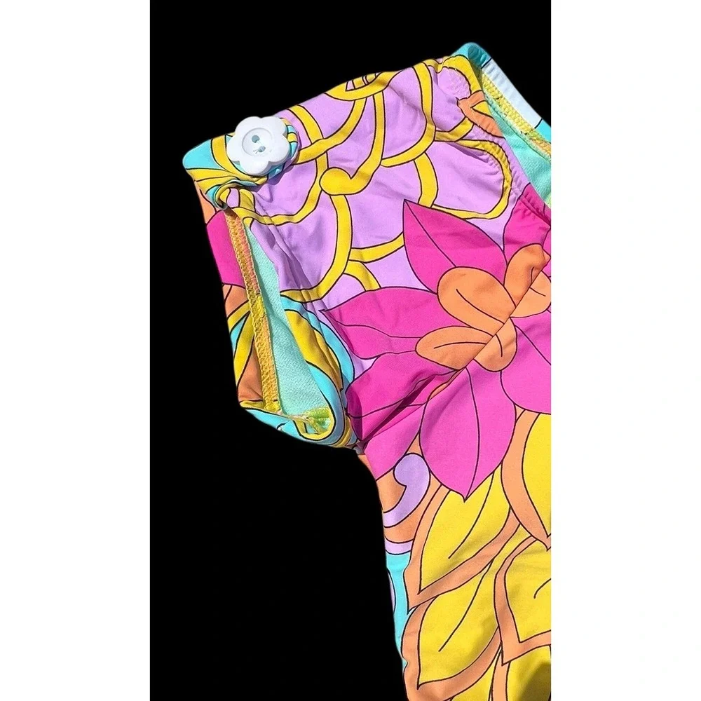 Hobie Girls 2 Piece Top & Bottom Bikini Floral Bathing Suit Swimsuit Size 16